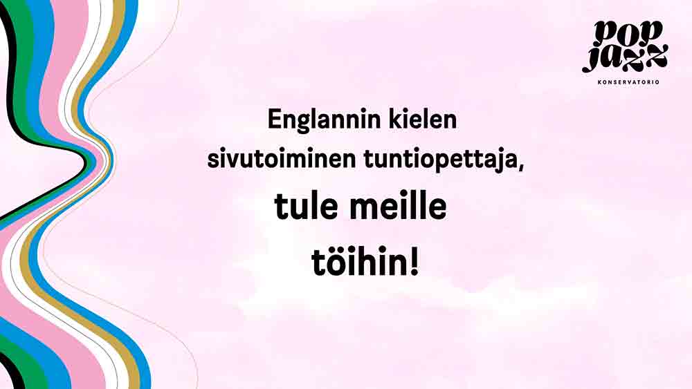 Englannin kielen sivutoiminen tuntiopettaja, hae meille töihin.