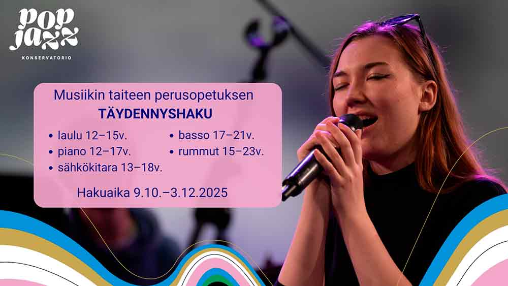 Musiikin taiteen perusopetuksen taydennyshaku ma 21.10. pe 5.12.2024 Esitys