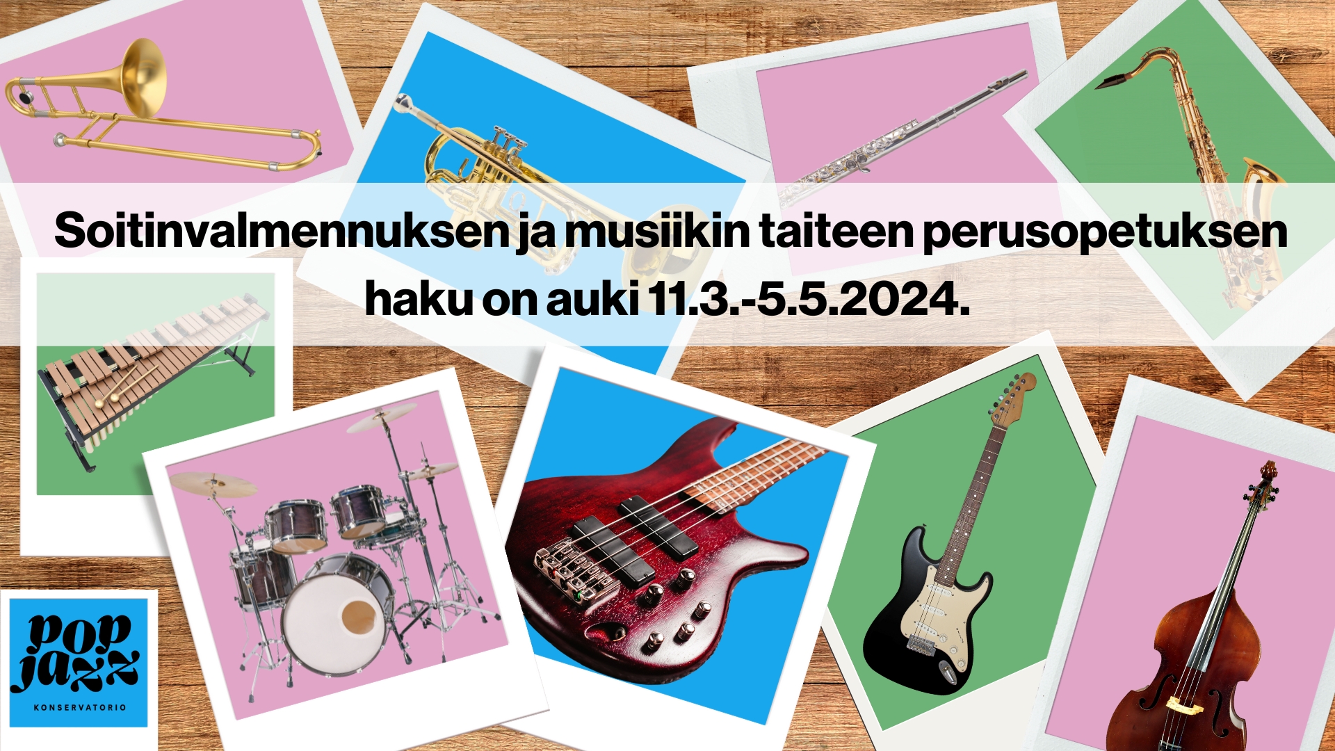 Soitinvalmennuksen ja musiikin taiteen perusopetuksen haku on auki 11.3.-5.5.2024.